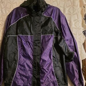 Women's Black and Purple Utility Jacket